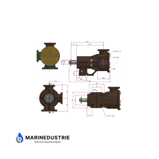 Doosan MD176, D2156HM, D2156MT, MD186T, D2366T - impellerpomp.
