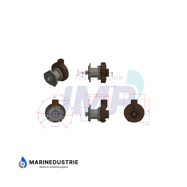 Mitsubishi S6B5 impellerpomp - 34A53-01200.