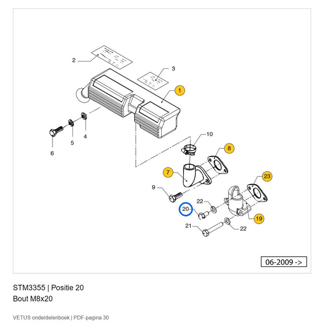Bout M8x20 - Vetus - STM3355