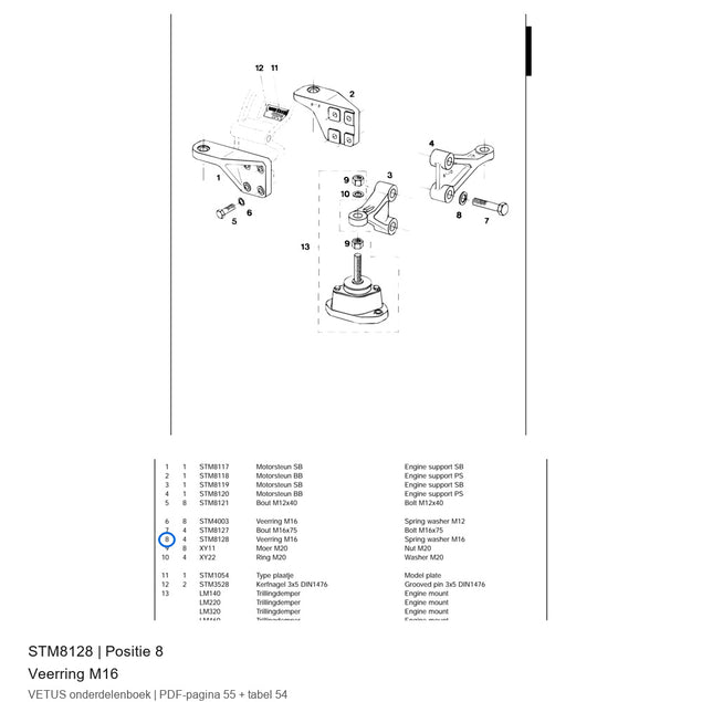Veerring M16 - Vetus - STM8128