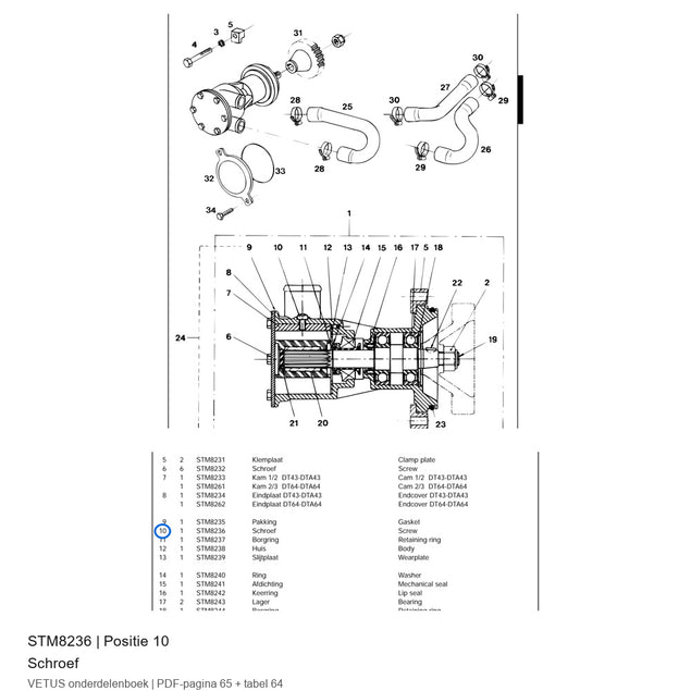 Schroef - Vetus - STM8236