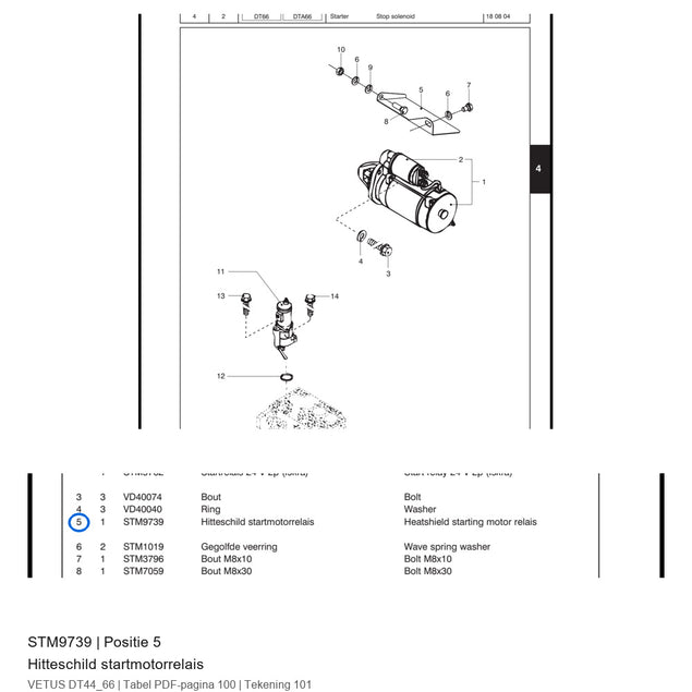 Hitteschild startmotorrelais - Vetus - STM9739