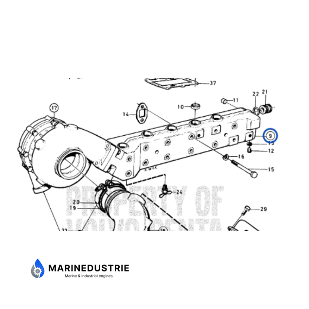 Uitlaatspruitstuk MD40 TMD40 TAMD40 Volvo Penta - 842569