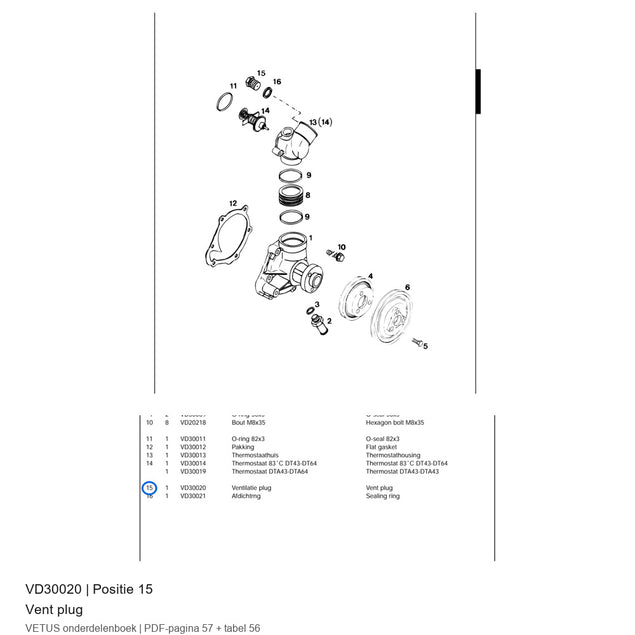 Vent plug - Vetus - VD30020