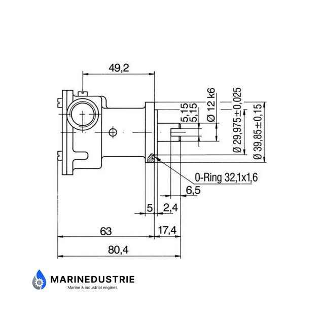 Impellerpomp Bukh DV8 DV10 DV20 DV18 DV24 - 610G0100