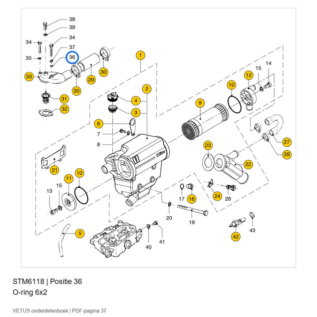 O-ring 6x2 - Vetus - STM6118