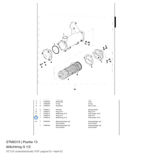 Afdichtring G 1/2 - Vetus - STM8315