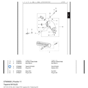 Tapeind M10x20 - Vetus - STM9680
