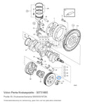 Volvo Penta krukaspoelie 30731865, positie 30 in de onderdelentekening