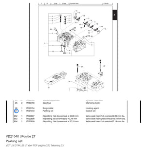 Pakking set - Vetus - VD21040
