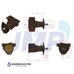 Volvo Penta TAMD162, TAMD163 TAMD165 Impellerpomp - 3583115 3837935 technische tekening