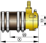 Vetus ZWB45A schroefasafdichting 45 mm – algemene producttekening ZWB